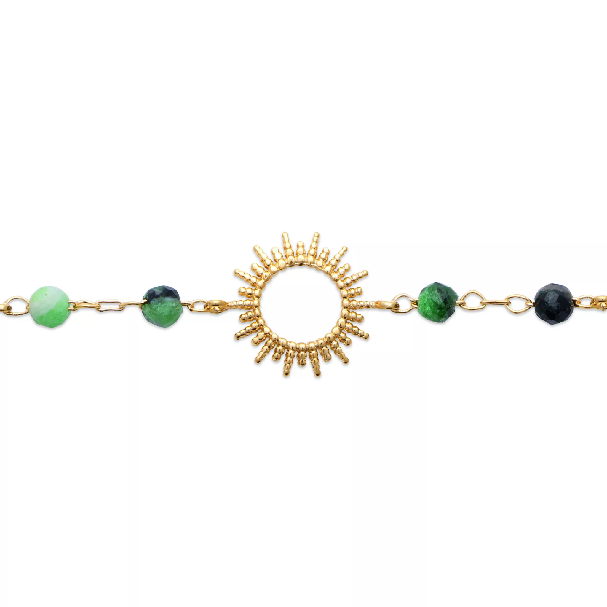 Bracelet Plaqué Or Zama Rubis Zoïsite Figuratif Couleurs - Bracelet en Plaqué or - Bijoux en Vogue