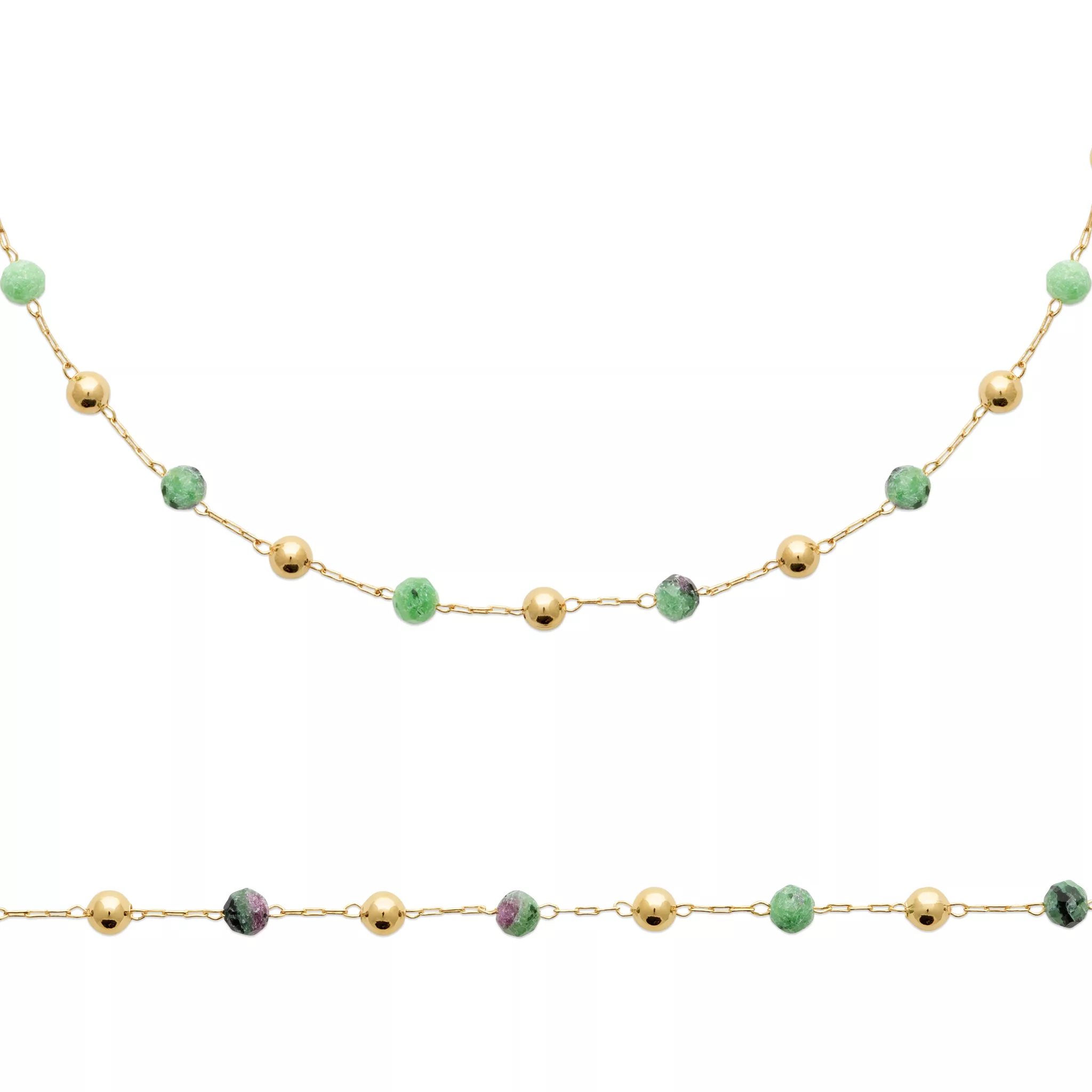 Bracelet Plaqué Or Frija Rubis Zoïsite Stacking Couleurs - Bracelet en Plaqué or - Bijoux en Vogue