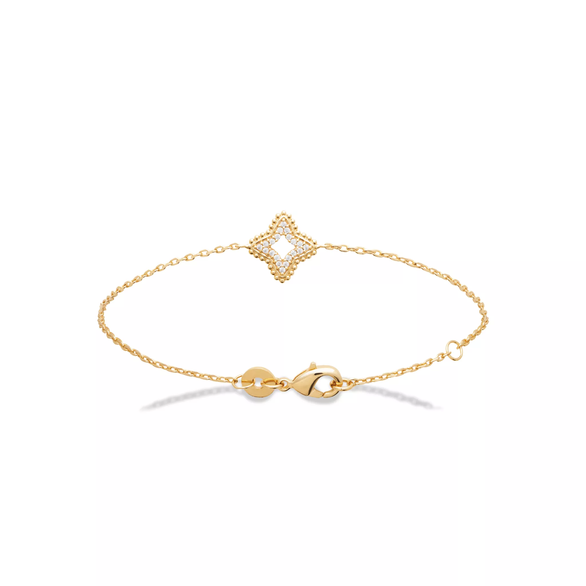 Bracelet Plaqué Or Hermanie Zirconium Figuratif Texturé Stacking - Bracelet en Plaqué or - Bijoux en Vogue