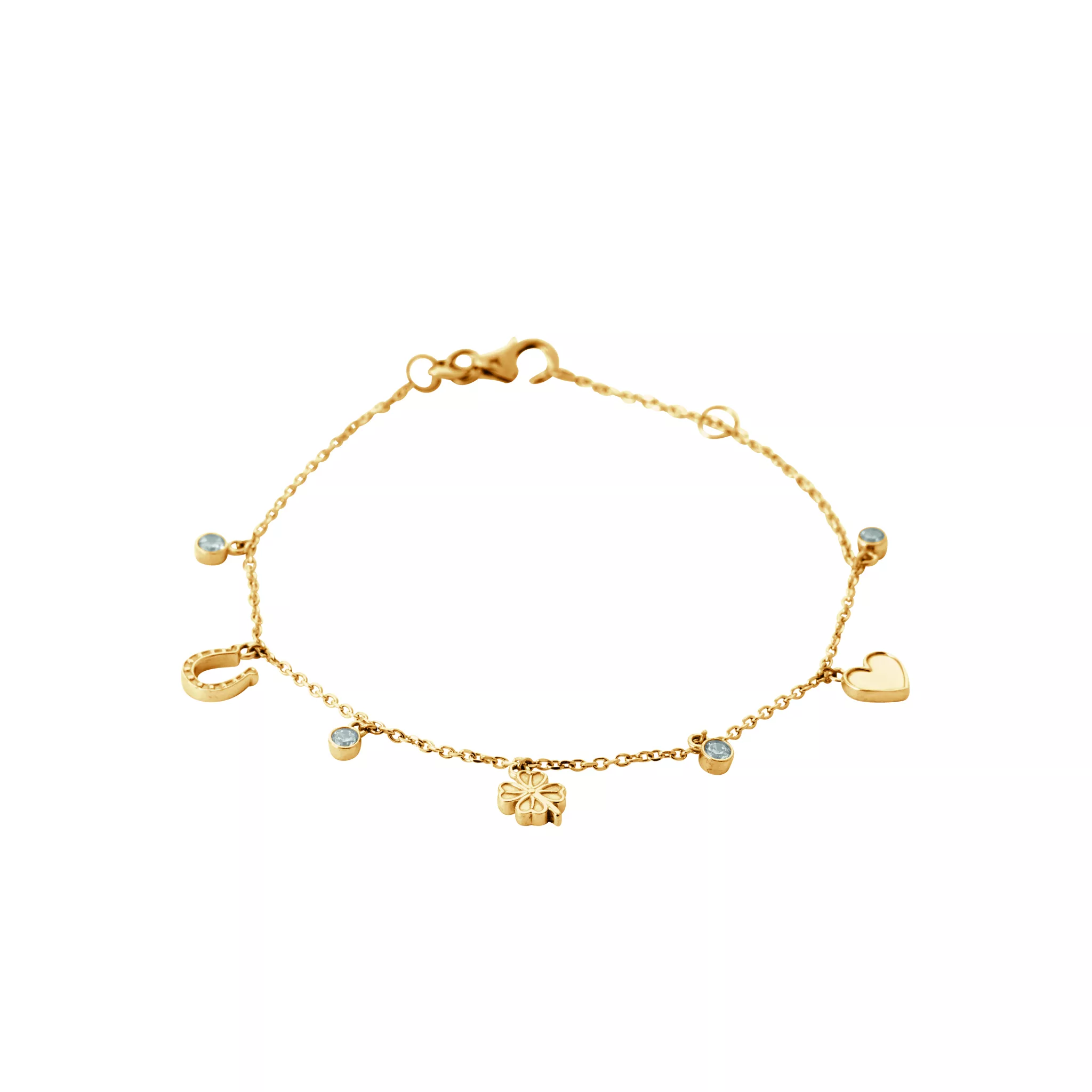 Bracelet Plaqué Or Alidiatou Zirconium Coeurs Figuratif Joaillerie Stacking - Bracelet en Plaqué or - Bijoux en Vogue