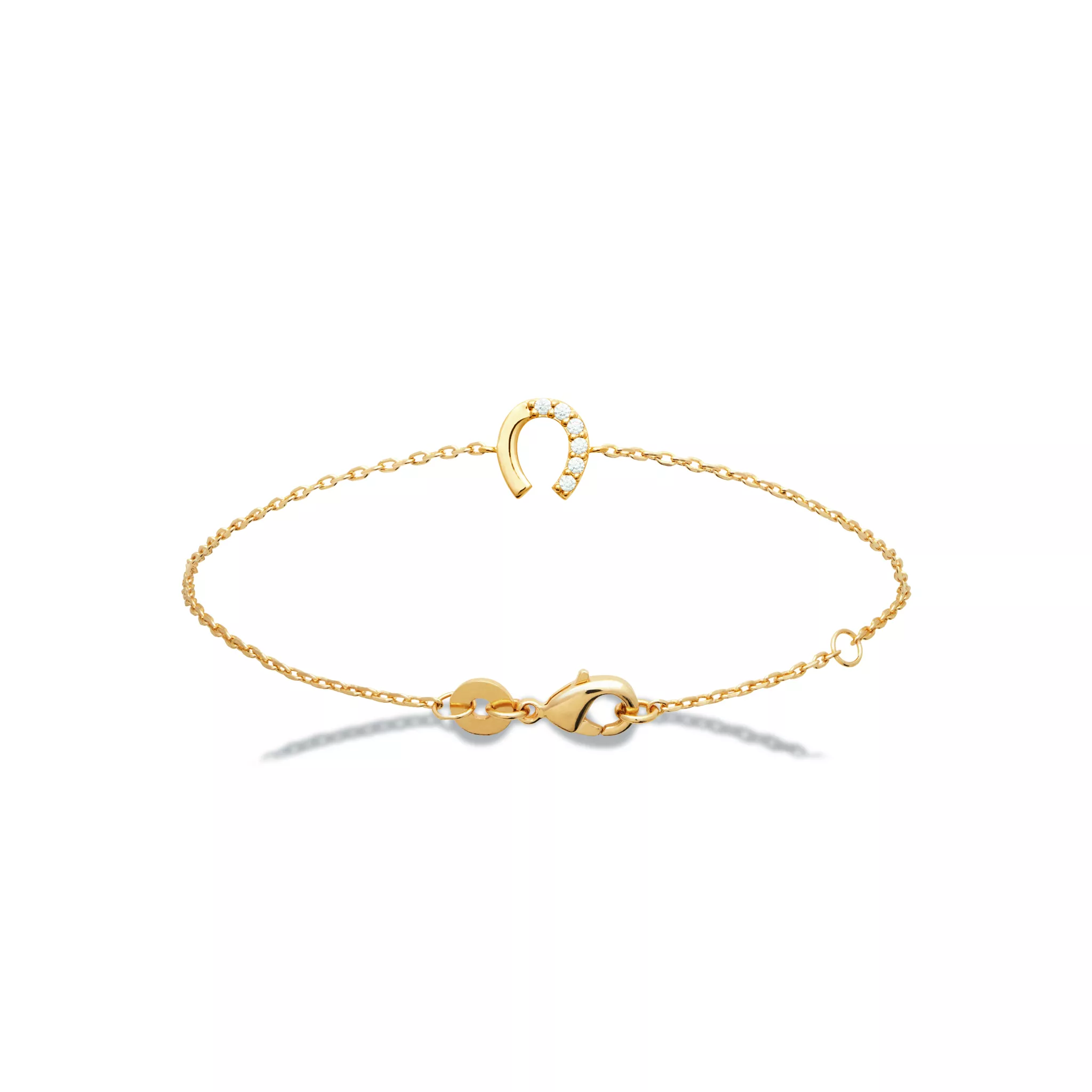 Bracelet Plaqué Or Bretonne Zirconium Fer à Cheval - Bracelet en Plaqué or - Bijoux en Vogue