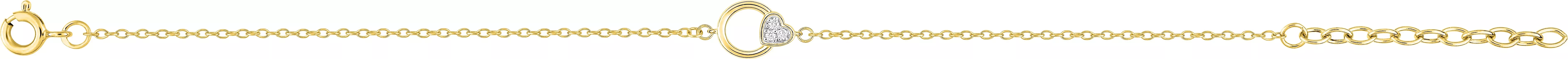 Bracelet Plaqué Or Albertine Zirconium Coeur - Bracelet en Plaqué or