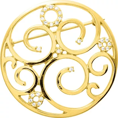 Broche Plaqué Or Antelia Zirconium - Broche en Plaqué or - Bijoux en Vogue