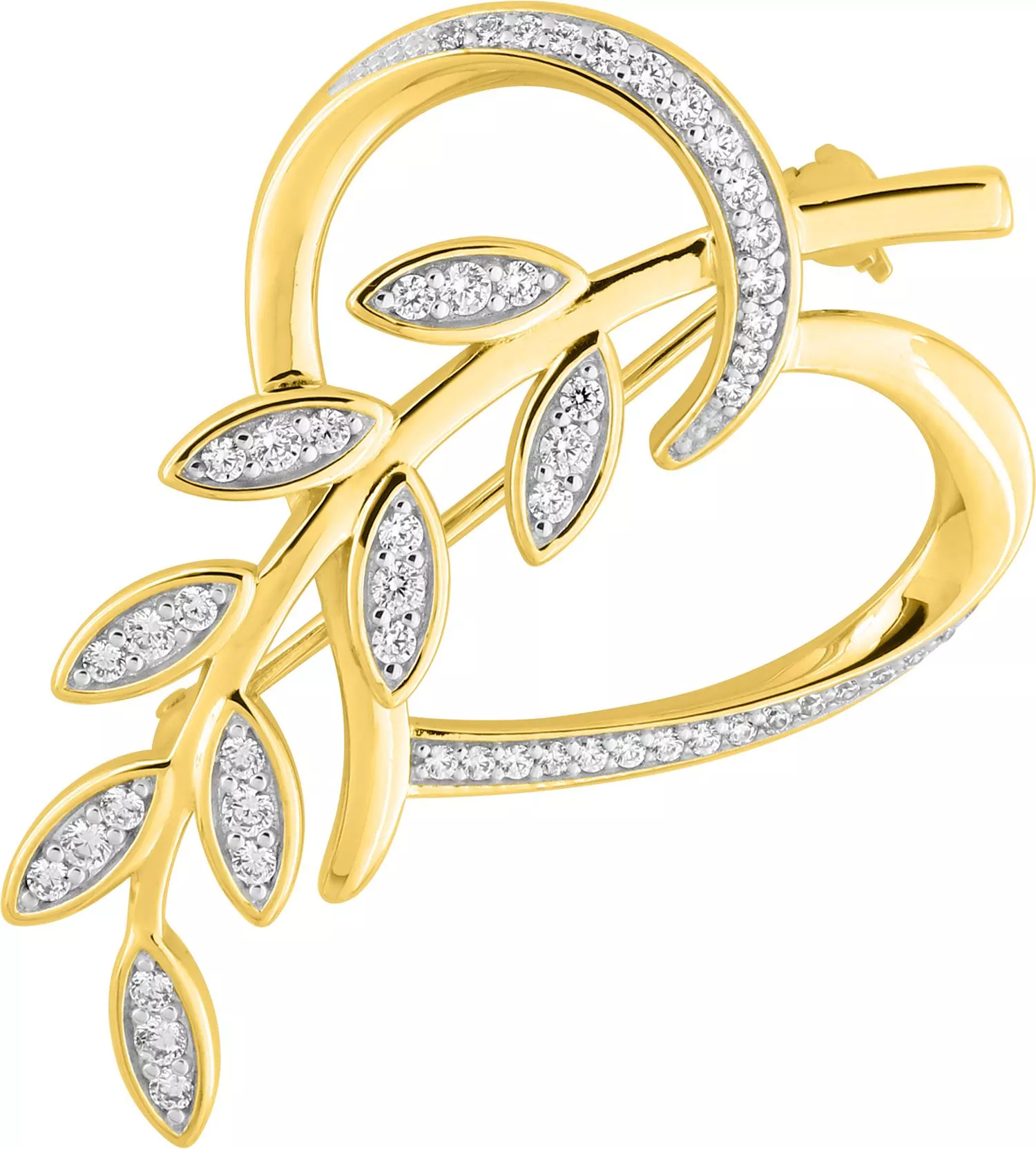 Broche Plaqué Or Annelouise Zirconium - Broche en Plaqué or - Bijoux en Vogue