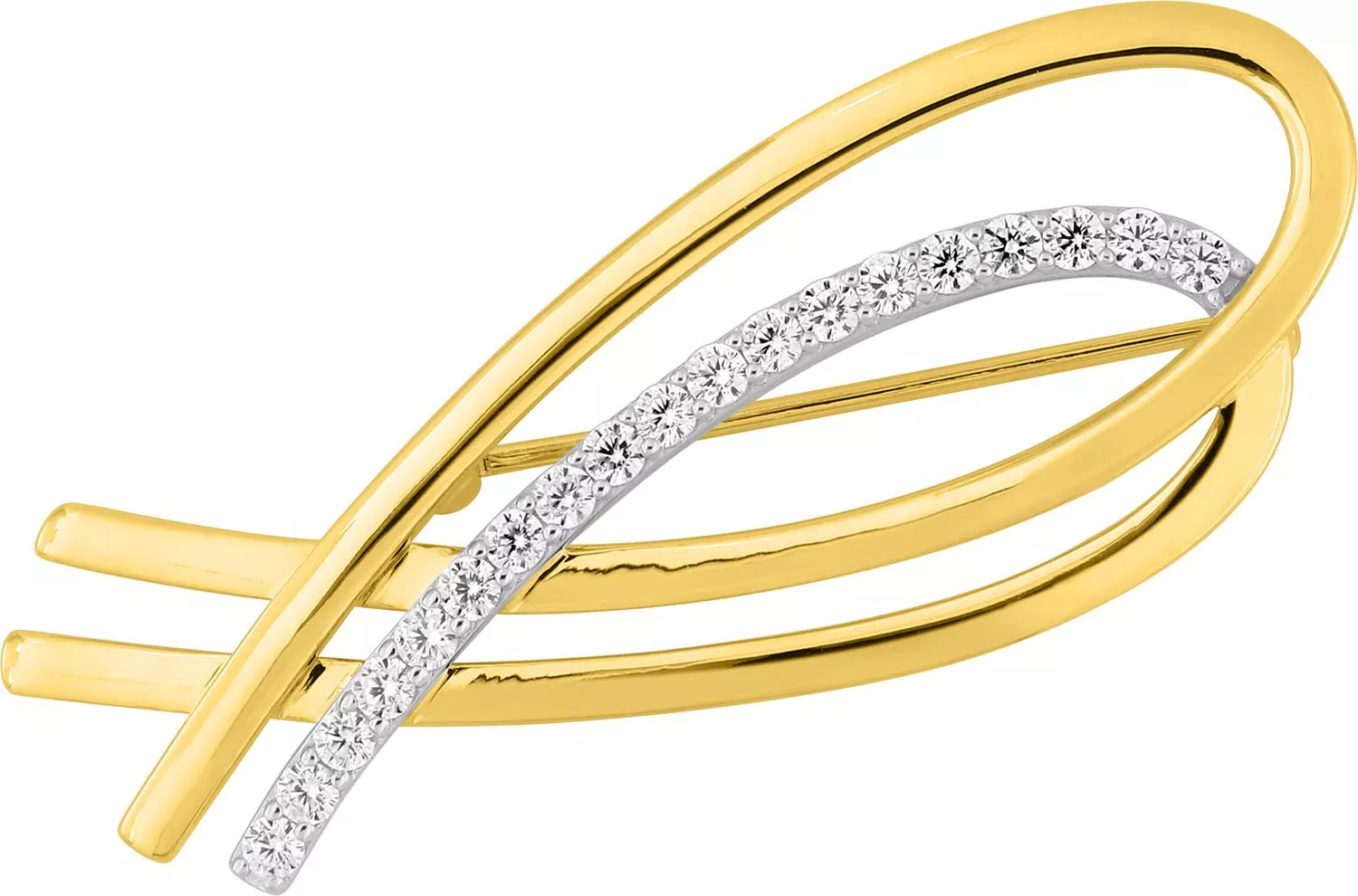 Broche Plaqué Or Dylia Zirconium - Broche en Plaqué or - Bijoux en Vogue