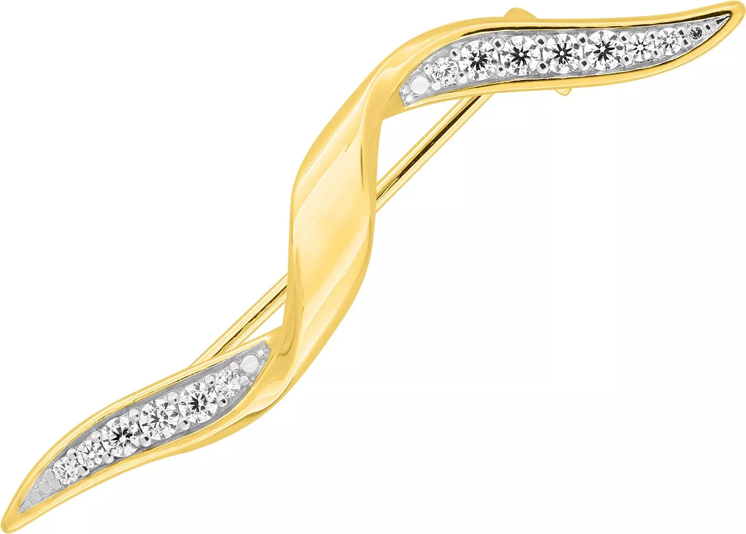 Broche Plaqué Or Zirconium - Broche en Plaqué or - Bijoux en Vogue