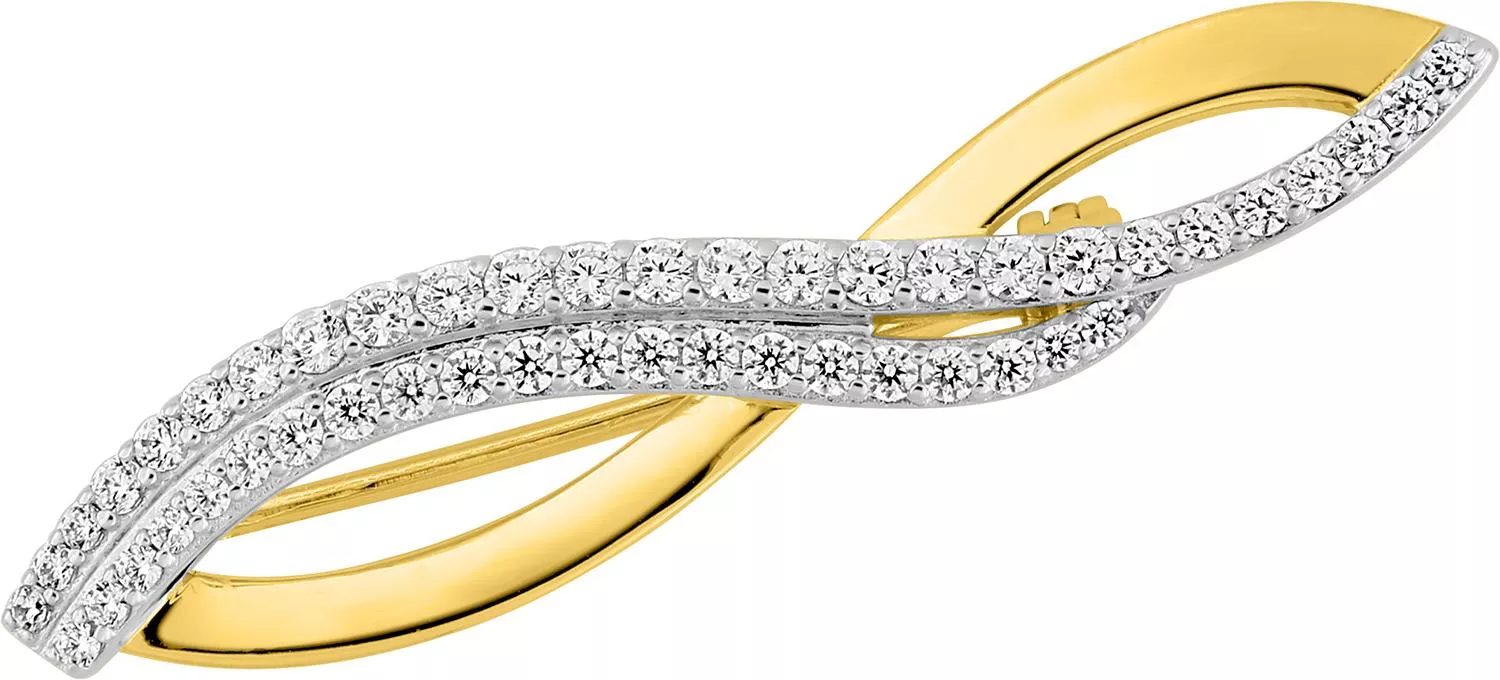 Broche Plaqué Or Gnala Zirconium - Broche en Plaqué or - Bijoux en Vogue