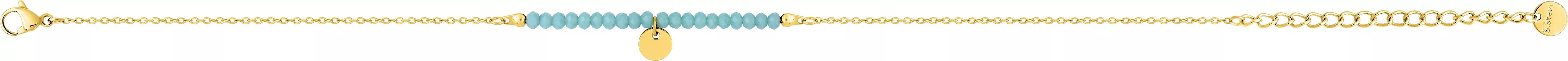 Chaîne cheville Acier Doré Cristal Turquois - Chaîne cheville en Acier - Bijoux en Vogue