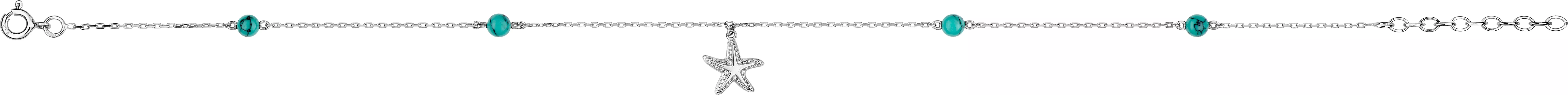 Chaîne cheville Argent Turquoise Etoile de Mer - Chaîne cheville en Argent 925 - Bijoux en Vogue
