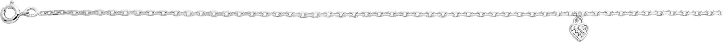 Chaîne cheville Argent Zirconium Coeur - Chaîne cheville en Argent 925 - Bijoux en Vogue
