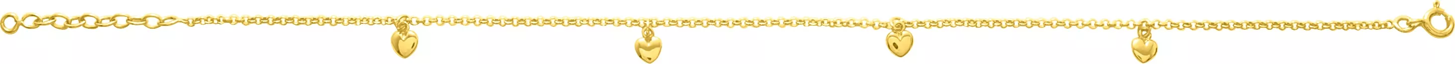 Chaîne cheville Or Coeur - Chaîne cheville en Or 750 18k - Bijoux en Vogue