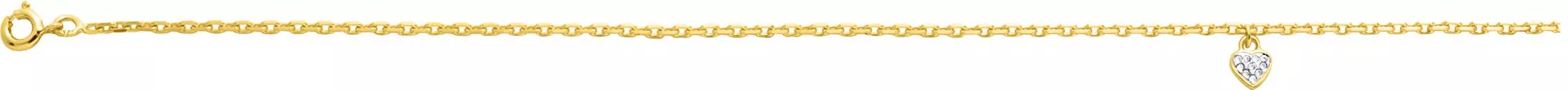 Chaîne cheville Plaqué Or Zirconium Coeur - Chaîne cheville en Plaqué or - Bijoux en Vogue