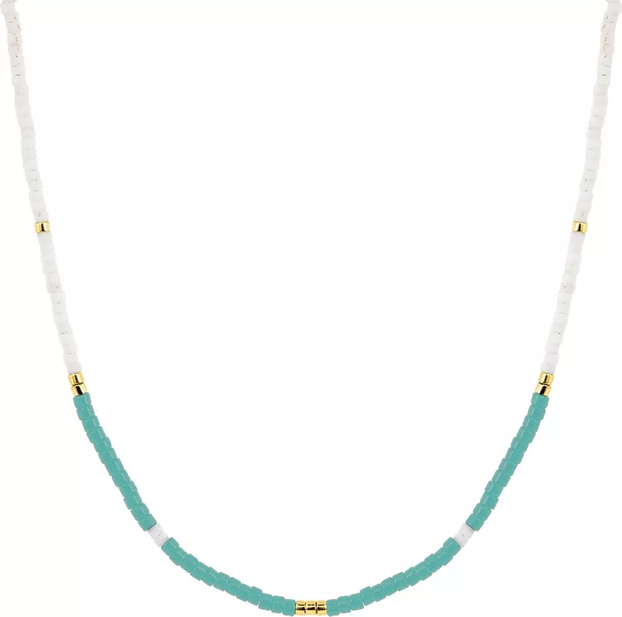 Collier Acier Doré Helline Cristal Blanc - Collier en Acier - Bijoux en Vogue