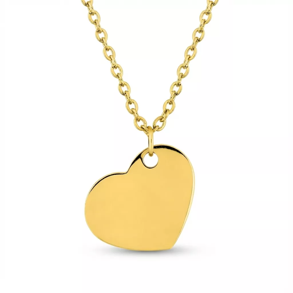 Collier Acier Doré Ganakie Coeur - Collier en Acier - Bijoux en Vogue