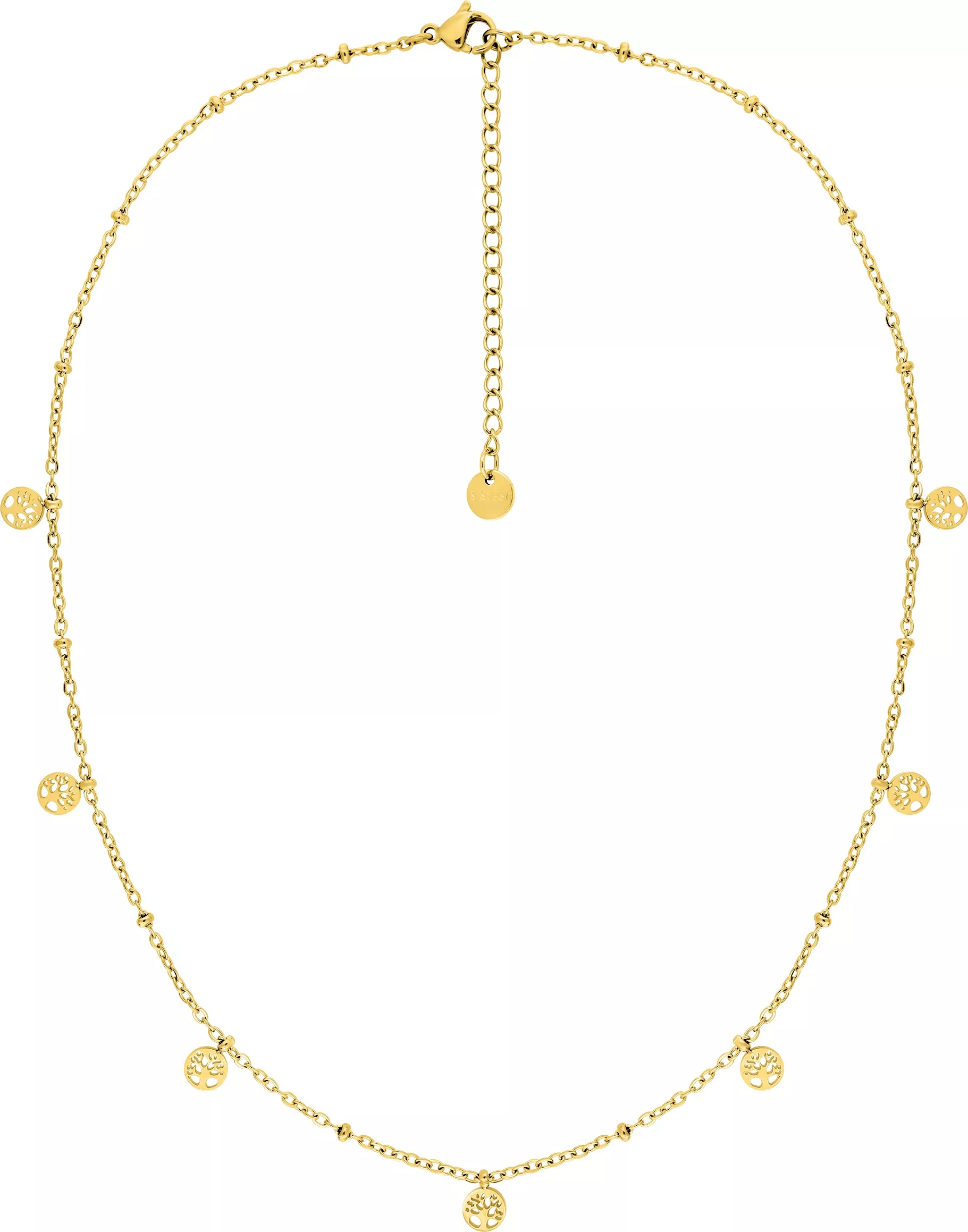 Collier Acier Doré Arbre de Vie - Collier en Acier - Bijoux en Vogue