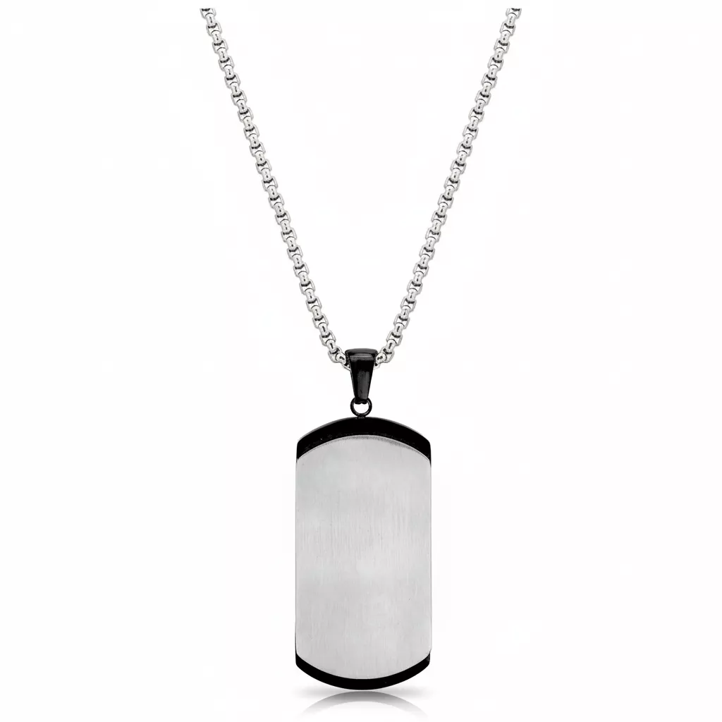Collier Homme Acier Constentino IP blanc,noir - Collier en Acier - Bijoux en Vogue
