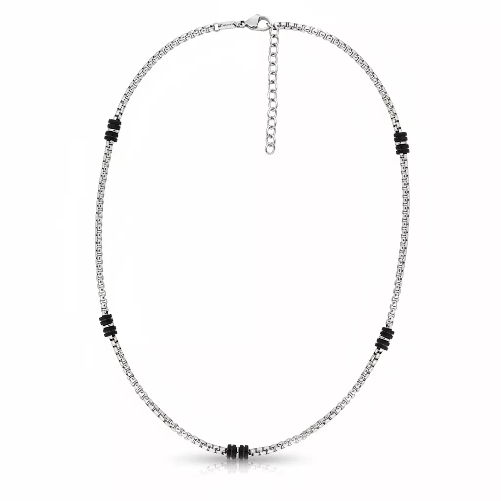 Collier Homme Acier Thiphawan IP noir - Collier en Acier - Bijoux en Vogue