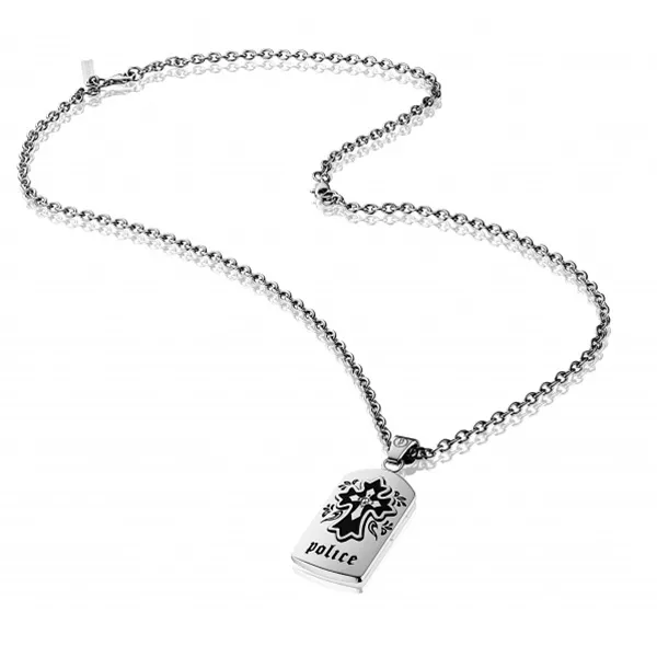 Collier Police acier avec pendentif Croix Assadour Jean - Collier en Acier - Bijoux en Vogue