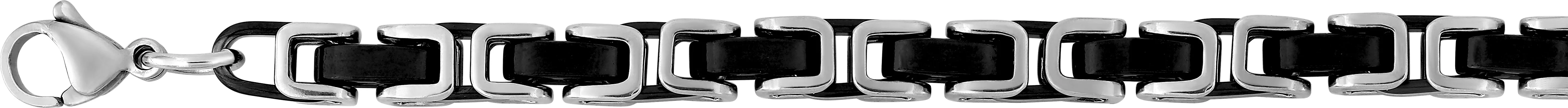 Collier Homme Acier Abderrzak IP blanc,noir - Collier en Acier - Bijoux en Vogue