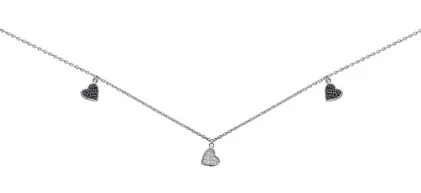 Collier coeurs Ayaelle sculptés Amour Strass - Collier en Argent 925 - Bijoux en Vogue