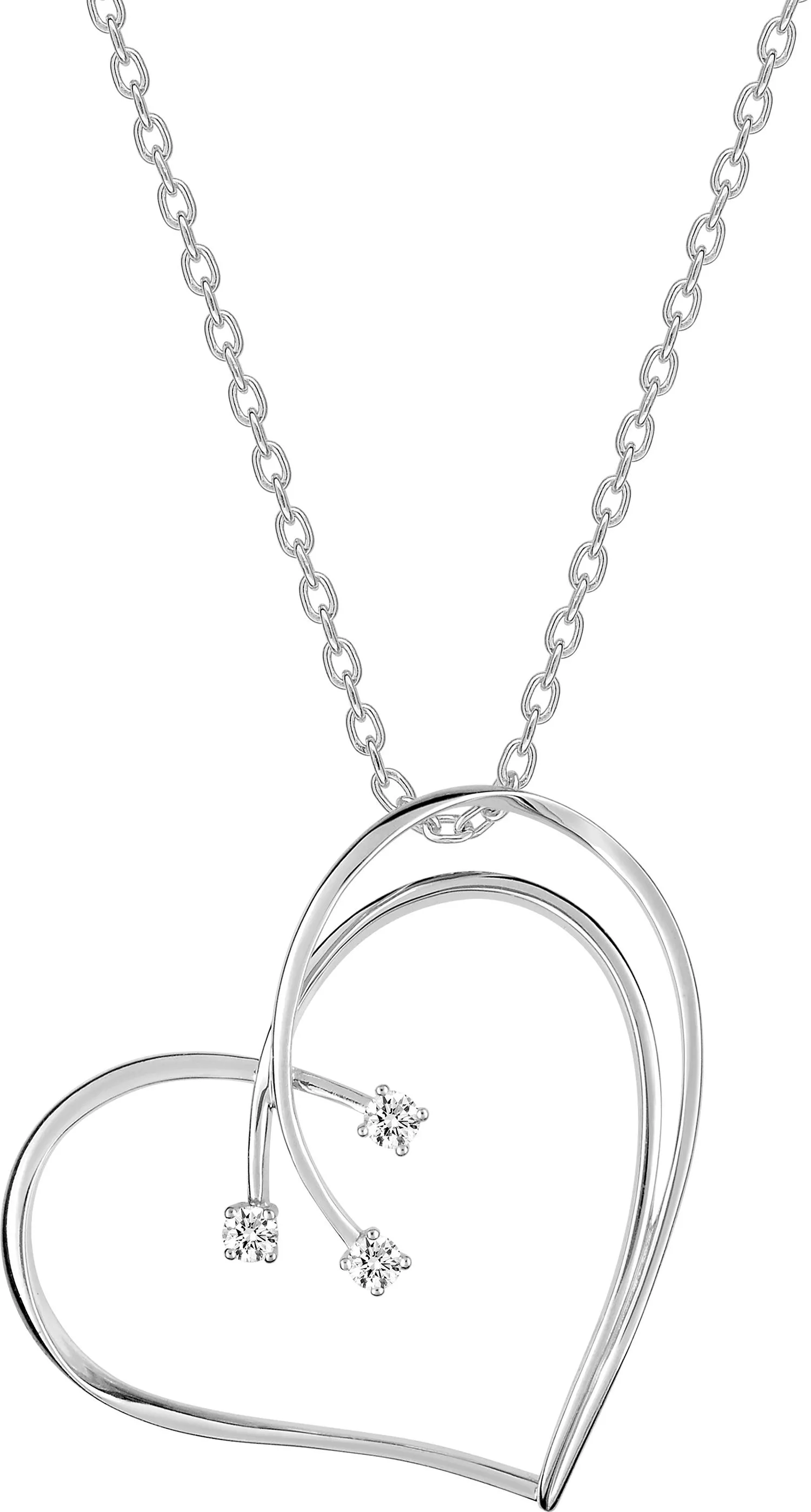 Collier Argent Dada Zirconium Coeur - Collier en Argent 925