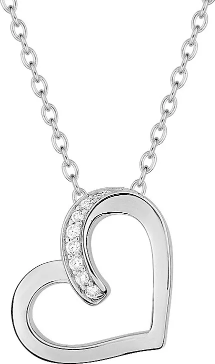 Collier Argent Demetria Zirconium Coeur - Collier en Argent 925