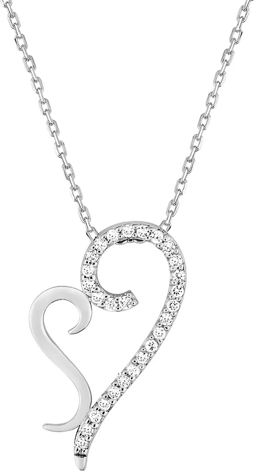 Collier Argent Adrette Zirconium Coeur - Collier en Argent 925