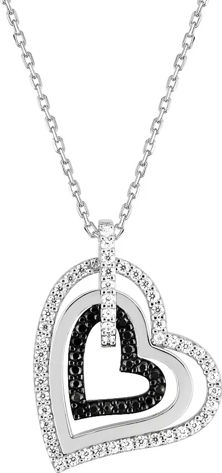 Collier Argent Miadana Zirconium Coeur - Collier en Argent 925