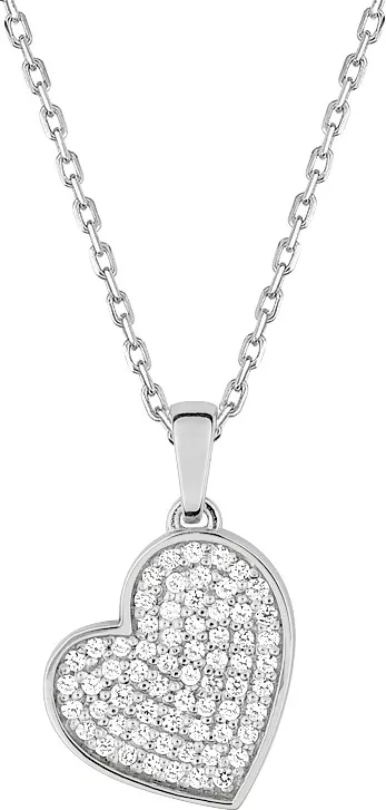 Collier Argent Mukinda Zirconium Coeur - Collier en Argent 925