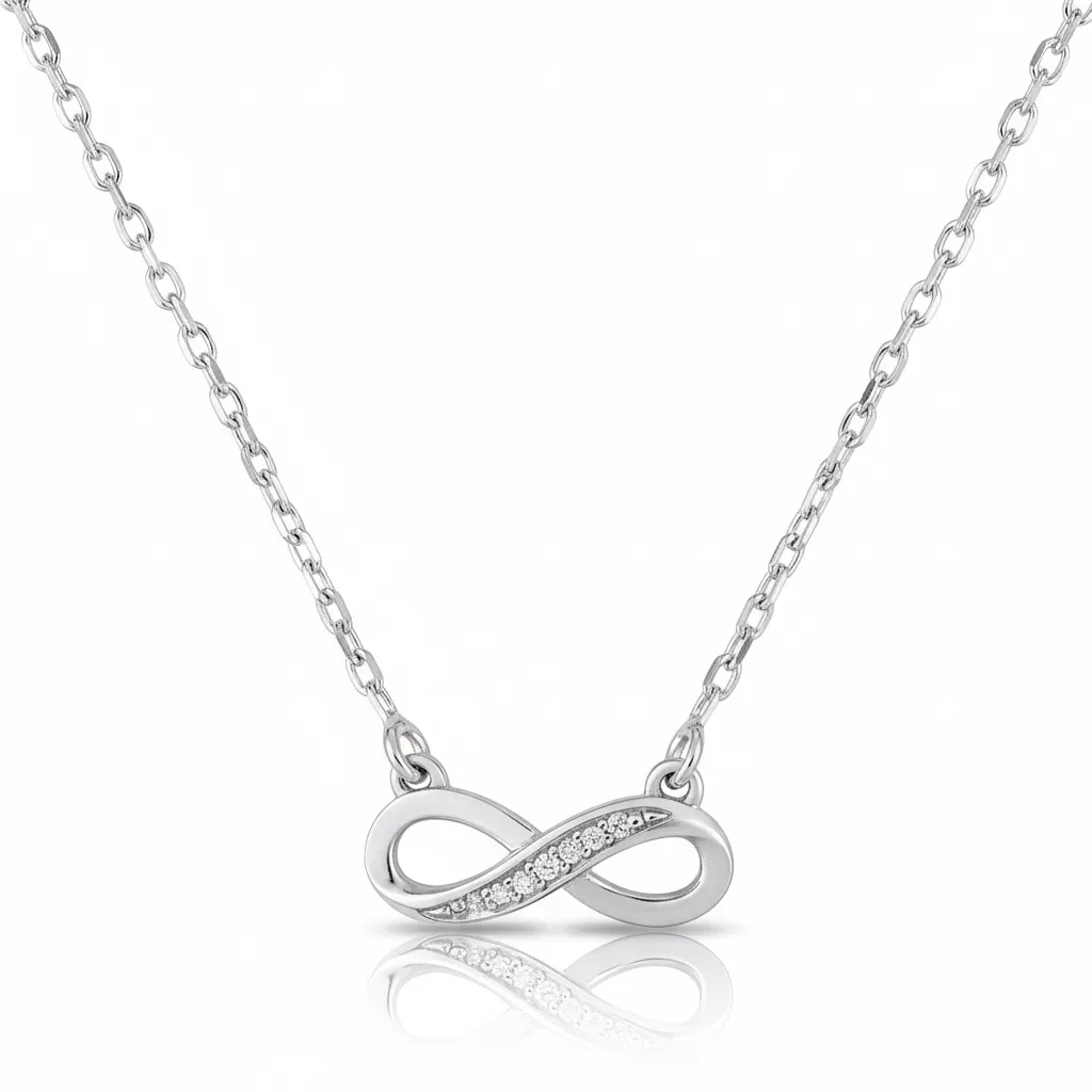 Collier Argent Andreia Zirconium Infini - Collier en Argent 925 - Bijoux en Vogue
