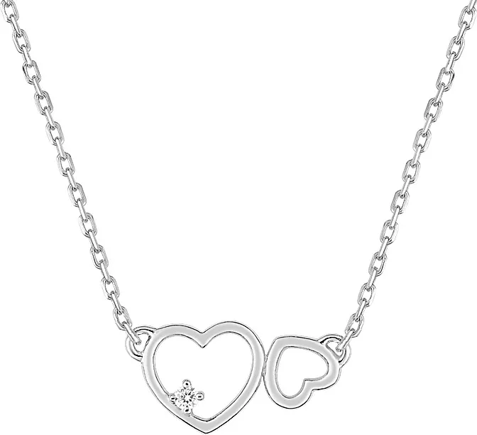 Collier Argent Lhoussaine Zirconium Coeur - Collier en Argent 925