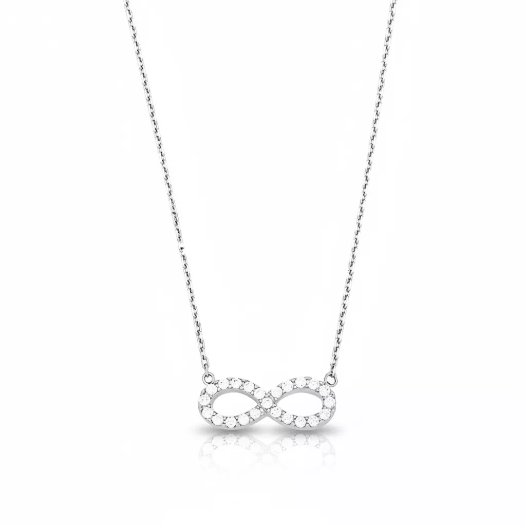 Collier Argent Ansoibia Zirconium Infini - Collier en Argent 925 - Bijoux en Vogue