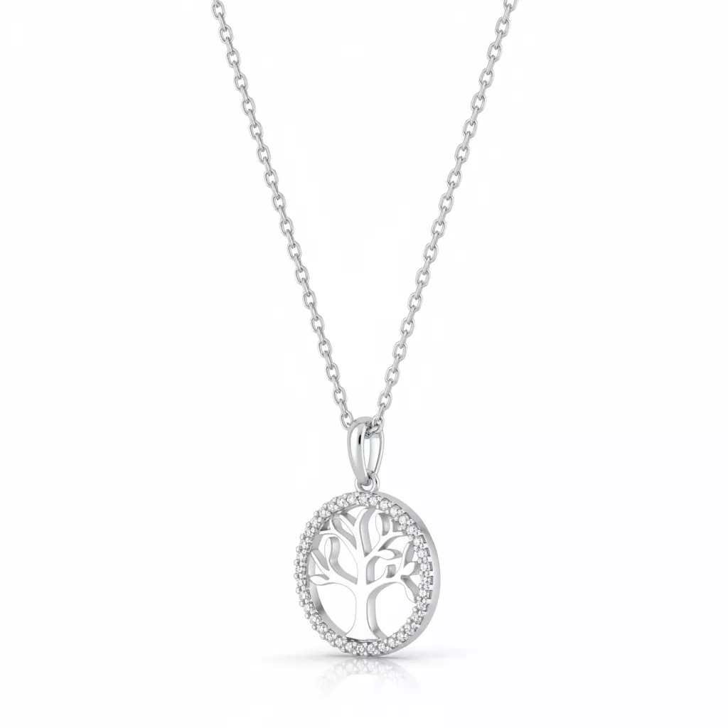 Collier Argent Zirconium Arbre de Vie - Collier en Argent 925 - Bijoux en Vogue