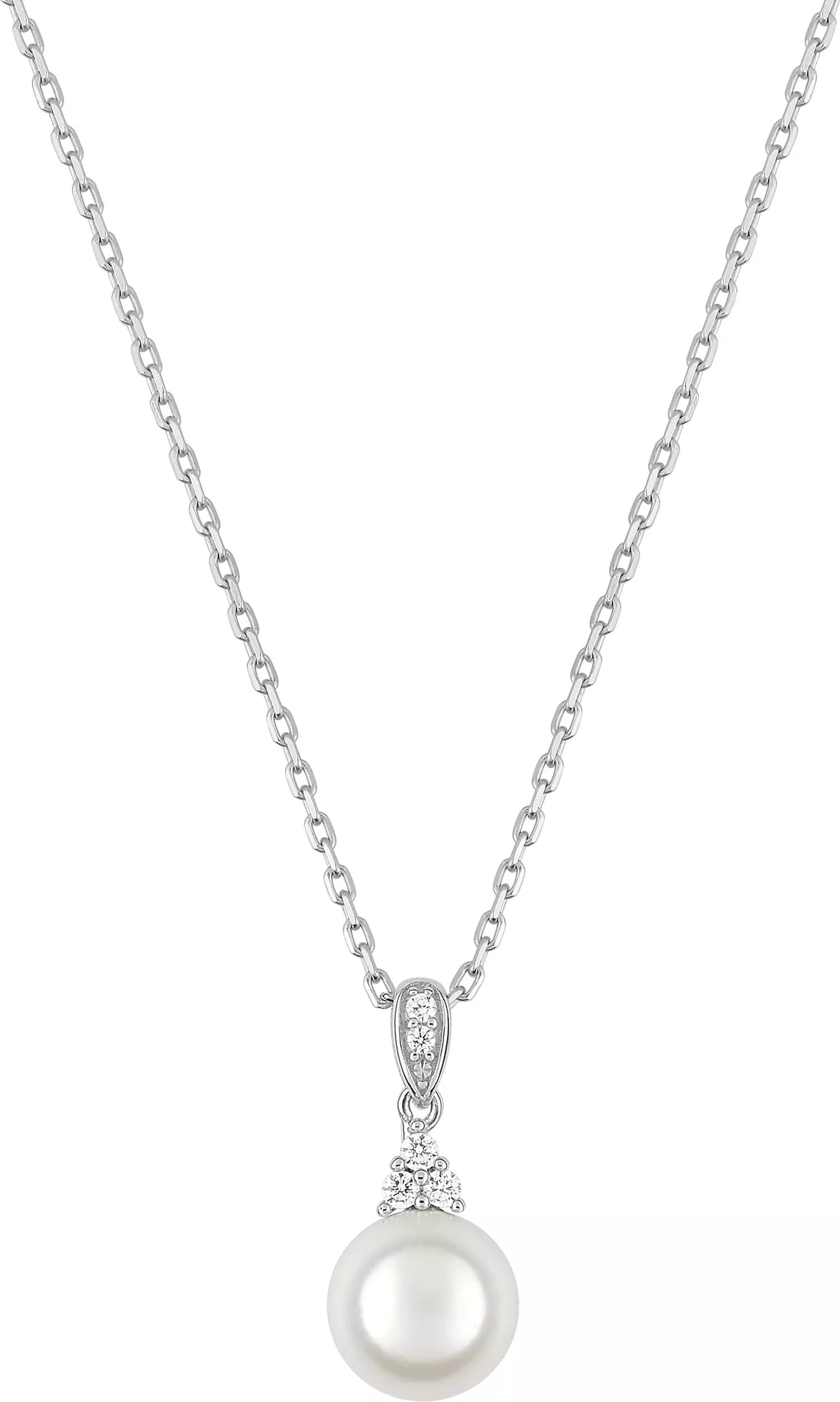 Collier Argent Radinka Zirconium Perles d'imitation - Collier en Argent 925