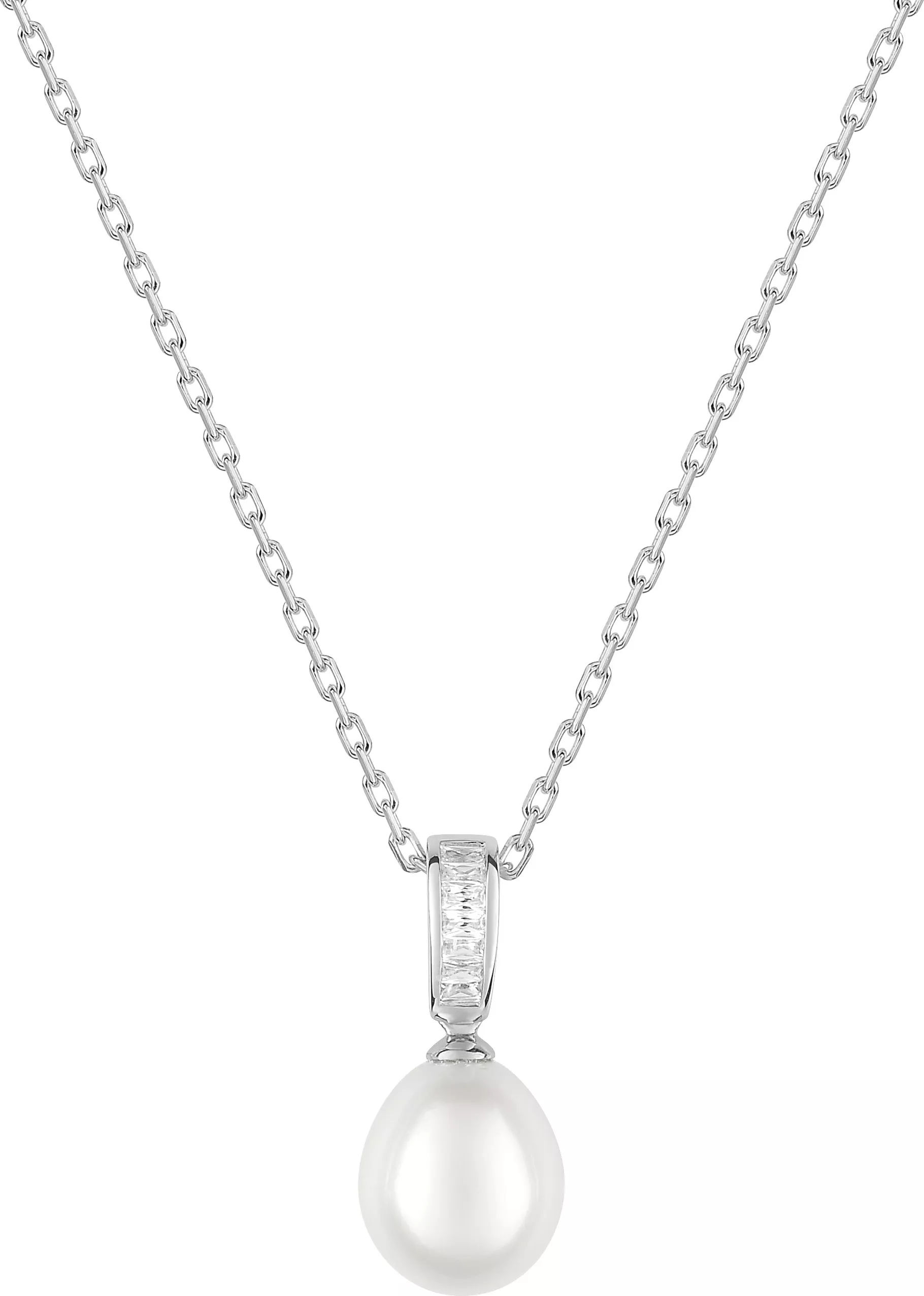 Collier Argent Malodie Zirconium Perles d'imitation - Collier en Argent 925