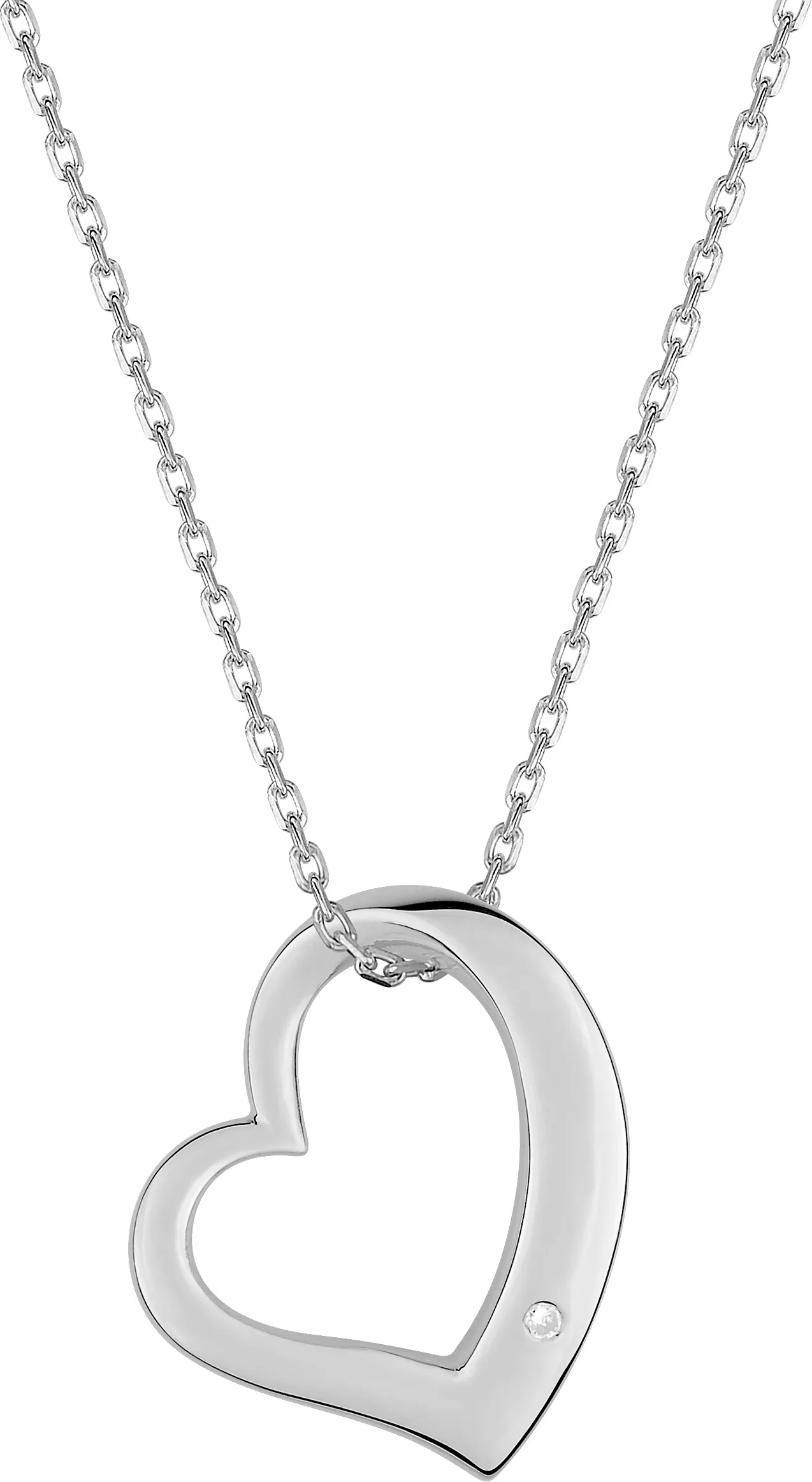 Collier Argent Emely Zirconium Coeur - Collier en Argent 925
