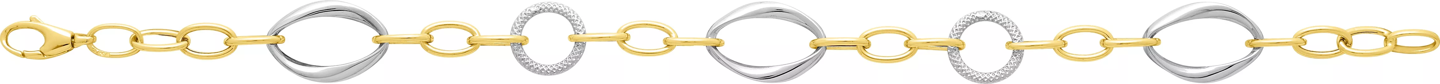 Collier Or Blanc et Jaune fantaisie - Collier en Or 750 18k - Bijoux en Vogue