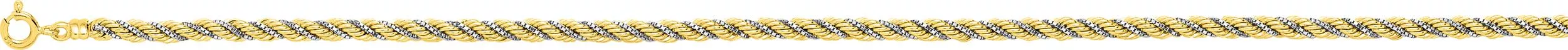 Collier Or Jaune et Blanc corde - Collier en Or 750 18k - Bijoux en Vogue