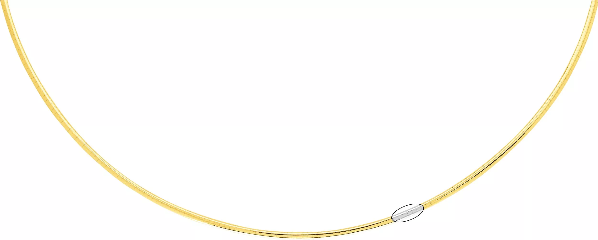 Collier Or Jaune et Blanc oméga - Collier en Or 750 18k - Bijoux en Vogue