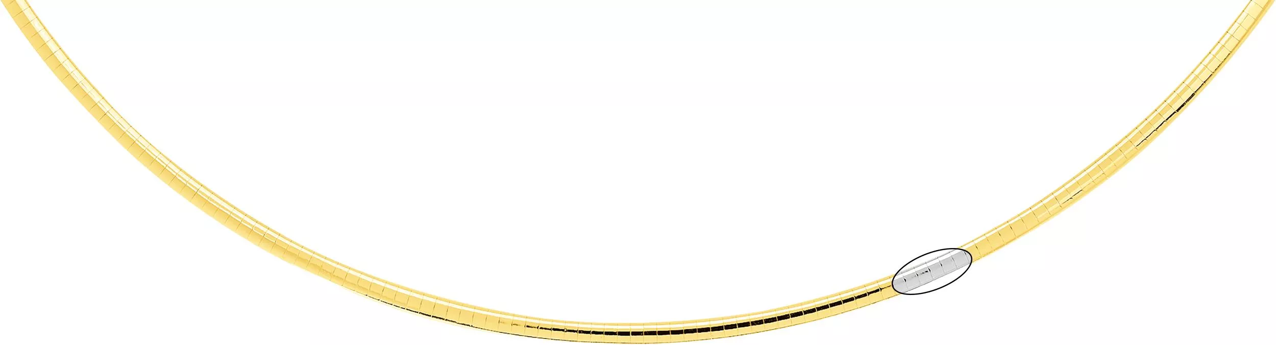 Collier Or Jaune et Blanc oméga - Collier en Or 750 18k - Bijoux en Vogue