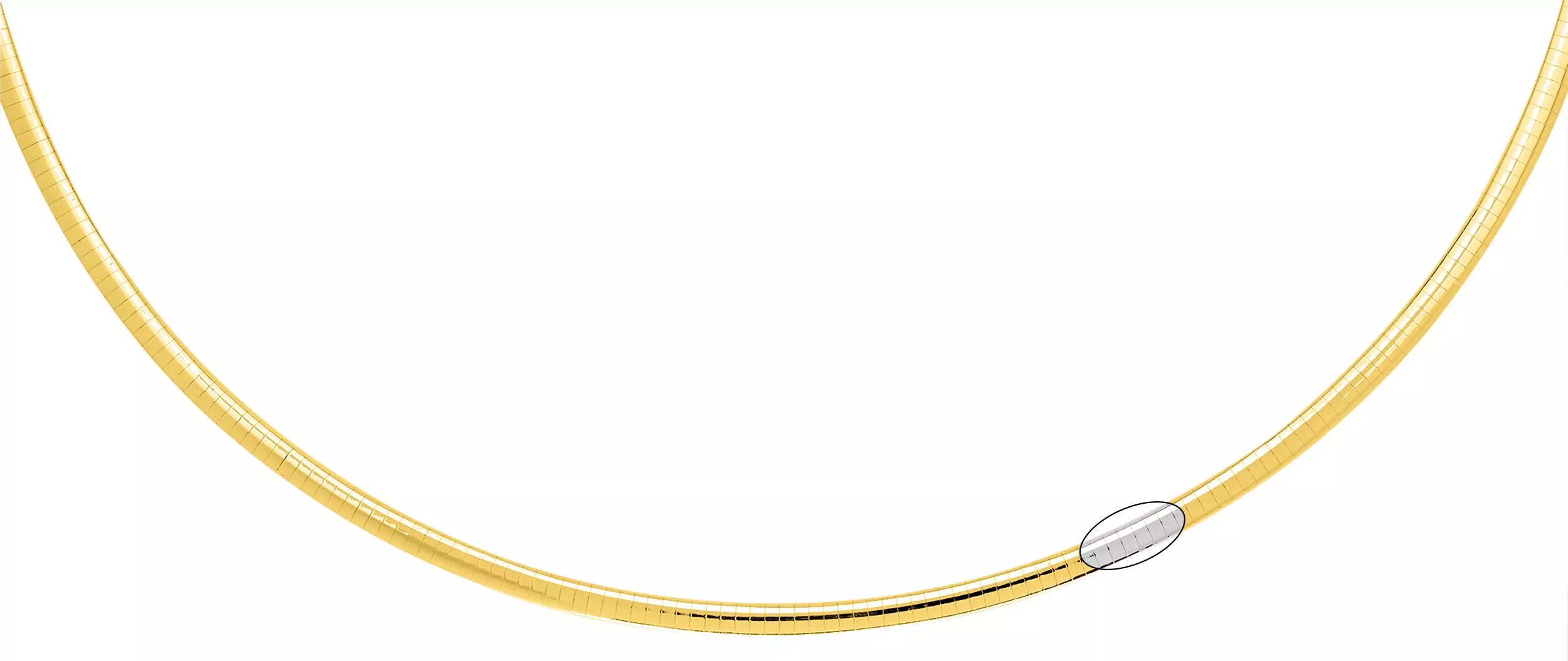 Collier Or Jaune et Blanc oméga - Collier en Or 750 18k - Bijoux en Vogue