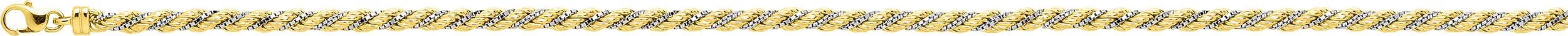 Collier Or Jaune et Blanc corde - Collier en Or 750 18k - Bijoux en Vogue