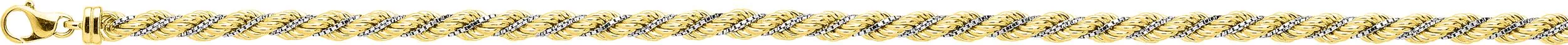 Collier Or Jaune et Blanc corde - Collier en Or 750 18k - Bijoux en Vogue