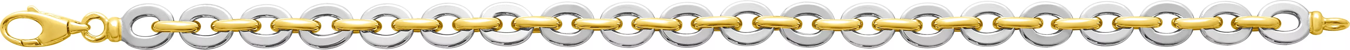 Collier Or Jaune et Blanc fantaisie - Collier en Or 750 18k - Bijoux en Vogue