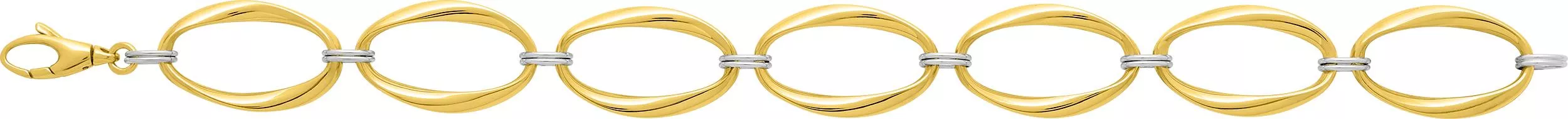 Collier Or Jaune et Blanc fantaisie - Collier en Or 750 18k - Bijoux en Vogue