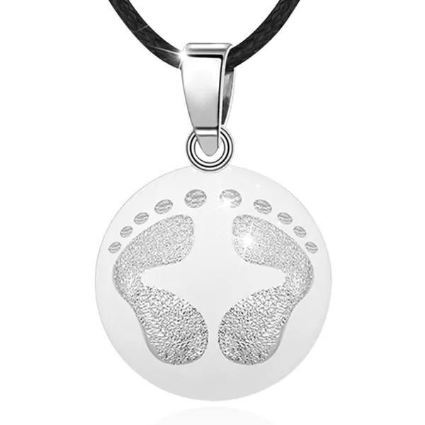 Bola blanc petits Dimbumba pieds - Collier en Argent 925 - Bijoux en Vogue