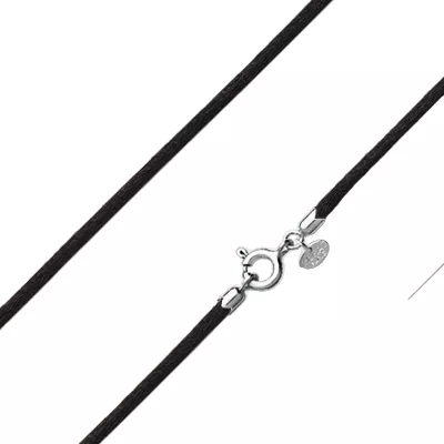cordon noir fermoir argent Yodette Bane - Collier en Argent 925 - Bijoux en Vogue