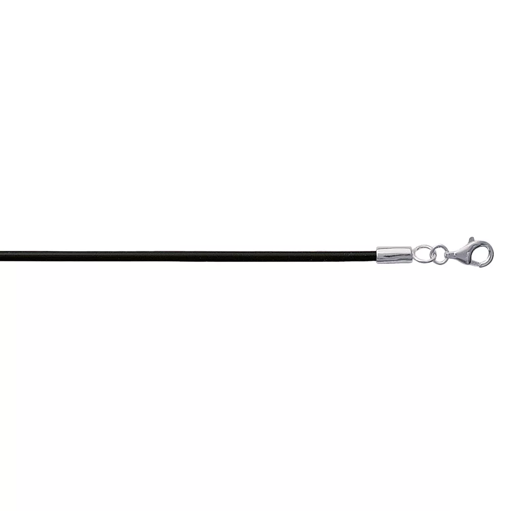 Cordon caoutchouc noir Plazza Jenal - Collier en Argent 925 - Bijoux en Vogue
