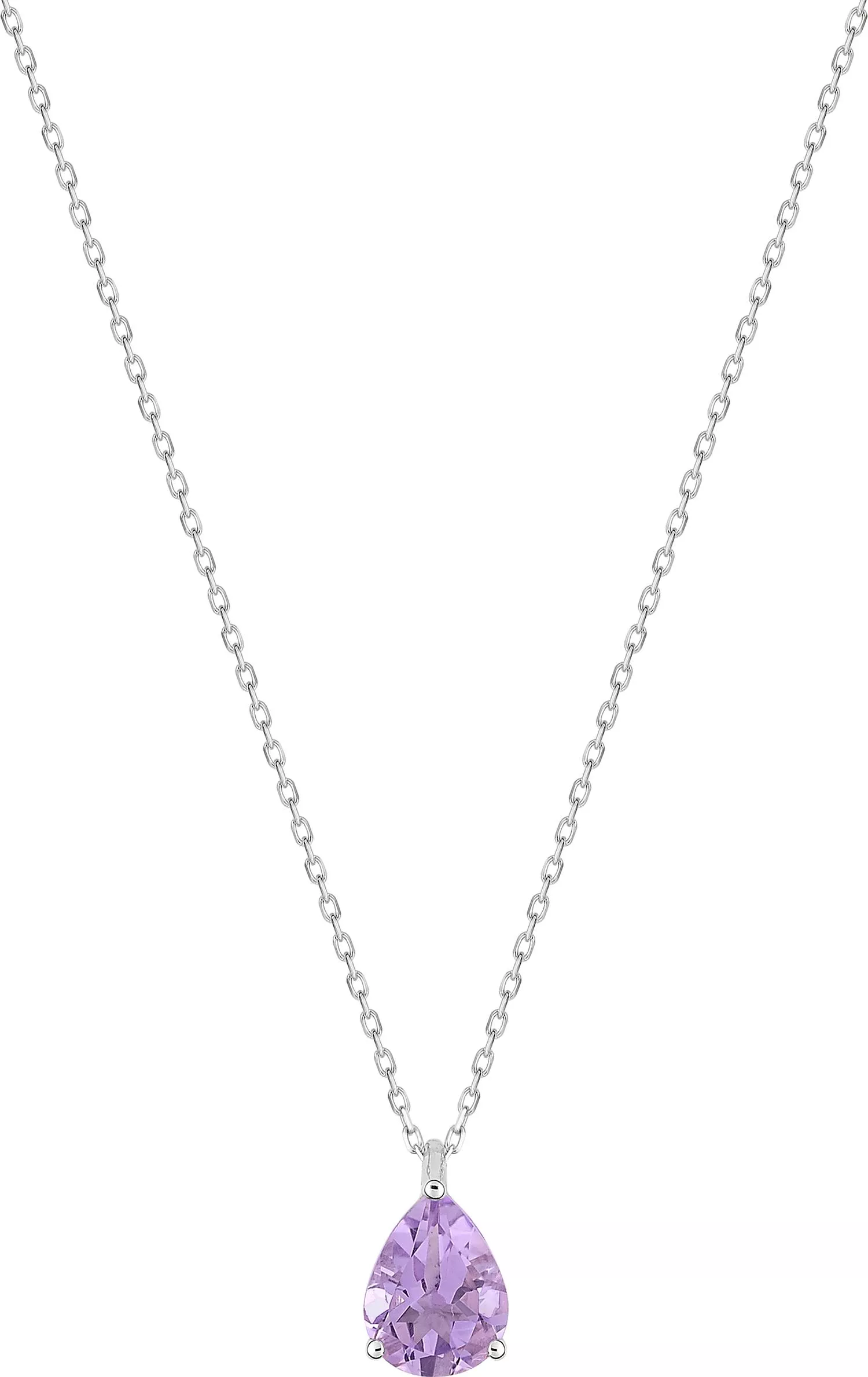 Collier Or Blanc Geertruide Améthyste - Collier en Or 375 9k - Bijoux en Vogue