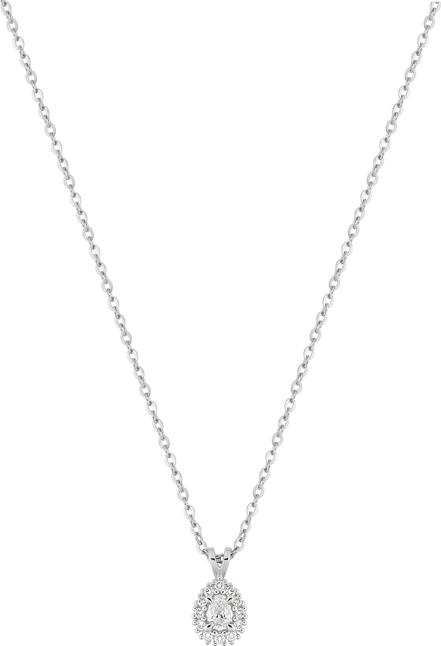 Collier Or Blanc Moriane Diamant - Collier en Or 375 9k - Bijoux en Vogue